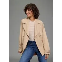 Laura Scott Kurzjacke kurzer Trenchcoat, Übergangsjacke, zweireihiger Verschluss