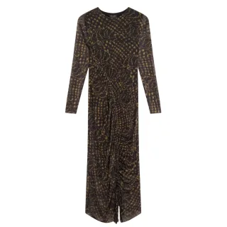 Ted Baker Midikleid Aus Gerafftem Mesh Mit Schwarzem Schlitz