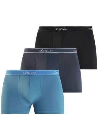 s.Oliver LM s.O Boxer Microfaser 3x blau+nav+sch - Gr. - S