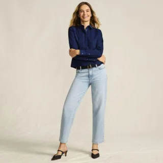 Relaxte Soft Denim Straight Fit 7/8-Jeans für Damen, Damen, size: regular, Blau, Elasthan/Baumwoll-Mischung, by Lands' End