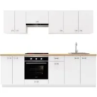 OMILI Küchenzeile OLVIT (Breite 240cm), Fronten 18mm, SOFTCLOSE, metallbox schublade 16mm