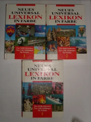 Neues Universallexikon in Farbe. Sonderausgabe. Über 50.000 Stichwörter. Über 3500 Abbildungen. Mit Weltatlas. In 3 Bänden.