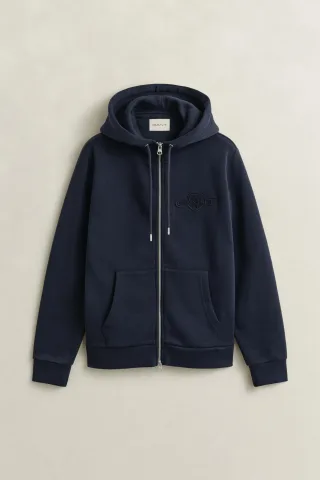 GANT - Tonal Shield Sweatjacke evening blue - Gr. - XXL