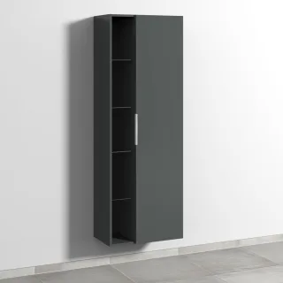 Sanipa 3way Stauraumschrank mit 1 Tür und offenen Fächern, Anthrazit-Matt UM18122