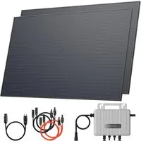 Solarway Balkonkraftwerk 920Wp / 800W komplett Steckdose - neuester EcoFlow Stream 800 Watt, 920 W, Monokristallin, (Solarway 460W Solarmodul & EcoFlow STREAM), EcoFlow Stream 800 Watt Wechselrichter - Solaranlage Komplettset