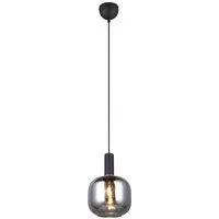 TRIO Leuchten Pendelleuchte DIVA, E27 Hängelampe 1-flammig mit Glasschirm, exkl 1xE27 max 10W, Leuchtmittel wechselbar, warmweiß - kaltweiß, höhenverstellbar bis max 150cm, Ø 20cm, Hängeleuchte Wohnzimmer Küche