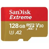 Sandisk microSDXC Extreme Speicherkarte (128 GB, Video Speed Class 30 (V30)/UHS Speed Class 3 (U3)
