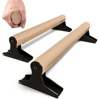 Pullup & Dip Handstandtrainer Holz Parallettes, Low oder Medium mit ergonomischem Holz Griff (1-St), Material: Holz, Buchenholz