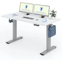 FLEXISPOT Schreibtisch Basic-Series Elektrisch höhenverstellbarer Schreibtisch (Anti-Kollisions-system, 2- Fach-Teleskop, mit Haken, LED-Display), MAX. Load: 80kg, 100/110/120/140/160, MIT einteilige Tischplatte