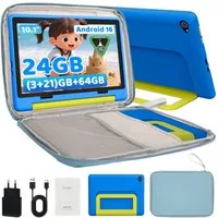 BUFO Kinder Lern-Tablet mit Elternkontrolle 10'' Android 16, 64GB Tablet (10", 64 GB, Android 16, Kids Bumper blau)