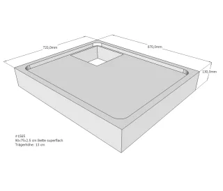 Neuesbad Wannenträger für Bette superflach 90x75x3,5 SD22063