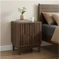 OKWISH Nachttisch für Schlafzimmer, Wohnzimmer (mit zwei Schublade, 1-St., 45 x 39 x 56,5 cm)