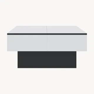 [en.casa] Couchtisch, Schwarz, Weiß, Holzwerkstoff, Rechteckig,Rechteckig, 80x36x60 cm, Wohnzimmer, Wohnzimmertische, Couchtische