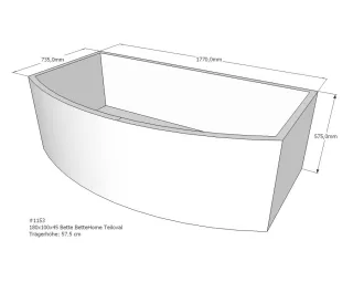 Neuesbad Wannenträger für Bette Home 180x100 teiloval SW13602
