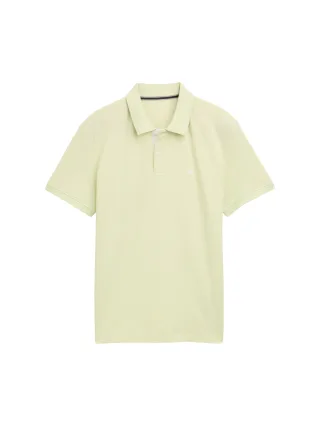 Tom Tailor - Piqué Poloshirt mit Logo-Stickerei lime cream green - Gr. - XXXL