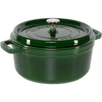 Staub Auflaufform La Cocotte 24cm rund Basilikum-Grün, Gusseisen, Gusseisen