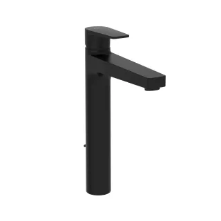 VitrA Flow Square Einhebel-Waschtischmischer mit Ablaufgarnitur Höhe 30 cm Schwarz Matt,A4296136EXP A4296136EXP