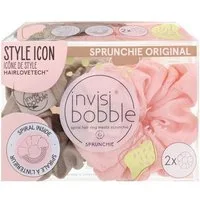 invisibobble Spiral-Haargummi invisibobble Sprunchie Go with Floe Duo Set 2 x Pastell Rosa Braun Haa