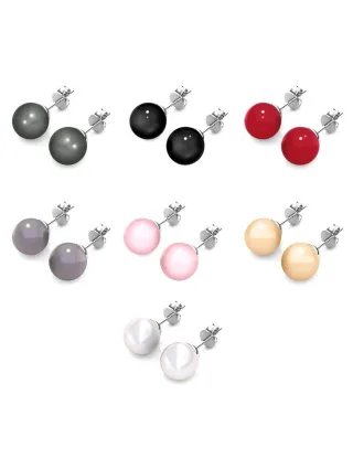 7 Tage bunte Perlenohrringe - Silber und Multi