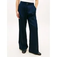 Tommy Hilfiger Bundfaltenhose LINEN BLEND WIDE LEG PANT mit Bügelfalten & passendem Gürtel