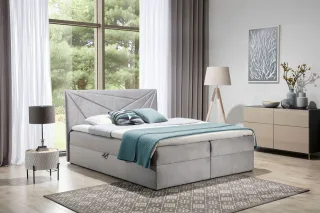 Boxspringbett Schlafzimmerbett CARLITA 200x200cm Grau