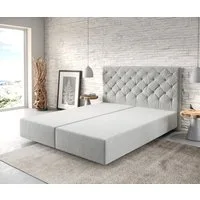 DELIFE Bettgestell Dream-Great, Mikrofaser Silbergrau 160x200 cm