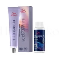 Wella Professionals Haarfarbe Illumina 60 ml + Welloxon Perfect 6% 60 ml