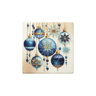 Perlen-Stickbild "Weihnachtskugeln", 25 x 25 cm
