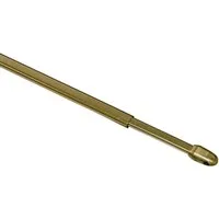 GARDINIA Scheibenstange Vitragestange, Ø 11 mm, 1-läufig, ausziehbar, ohne Bohren, verschraubt, Metall, Serie Vitragestange flachoval Ø 11 mm, 2er-Set