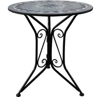 HTI-Living Gartentisch Gartentisch Metall Schwarz Schieferoptik (Stück, 1-St., 1 Gartentisch), Terrassentisch Beistelltisch