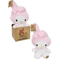SANRIO Kuscheltier Hello Kitty My Melody Plüschfigur 27 cm rosa mit Kapuze (Set, 1-St., Geschenk-Set), Besonders niedlich gestaltet Figur kuschelweich detailreich Geschenke