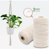 Hiegvor Dekohänger Makramee Garn Natur-Baumwollkordel für DIY-Projekte (Makramee/Set, Makrameerolle), Makramee-Garn: 100% natürliche Baumwolle.