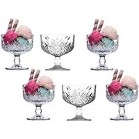 Pasabahce Servierschüssel Pasabahce Timeless Ice Cream Schale 6er Set, Glas, (Packung)