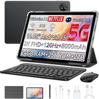 blackview 11" Tablet 8GB RAM 256GB 8800mAh Android 15 5G WiFi 5 Quad-Sound Tablet (10,95", 5G, KI-Assistenten, Quad-Lautsprecher, 2 TB erweiterbar)