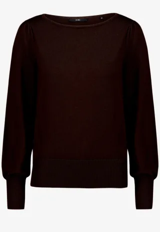 zero - Pullover mit Ballonärmeln braun - Gr. - 36