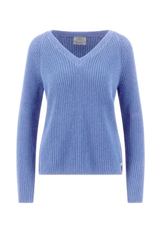 FYNCH-HATTON - PULLOVER V-NECK COTTON cornflower blue - Gr. - M