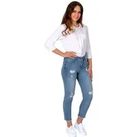 Gio Milano 7/8-Jeans Gio-Liese-1000 verkürzte Skinny mit Fransen am Saum
