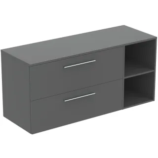 Ideal Standard Möbel-Set 140cm i.life B 2 Auszüge 2 off.Fächer Gr.Chrom Quarzgrau matt, T5761NG T5761NG
