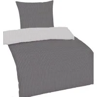 Casa Colori Bettwäsche Seersucker Wendebettwäsche135x200 Reißverschluss Silber Grau, Seersucker, 2 teilig, leicht