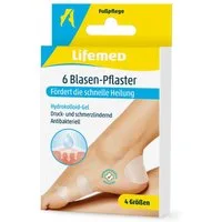LifeMed Wundpflaster Blasen-Pflaster Lifemed 6 Stück transparent 4 Größen