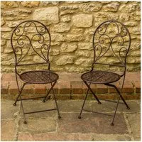 HTI-Line Gartenstuhl 2er-Set Lani Braun (Set, 2 St), Metallstuhl nostalgisch Klappstuhl