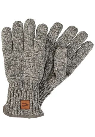 camel active - Melierte Strickhandschuhe mit warmen Futter rock gray - Gr. - L
