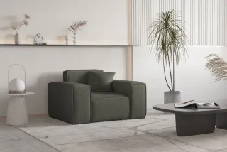 Sessel Designersessel CELES PREMIUM in Stoff Ascot Bukla Moosgrün