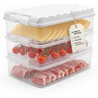 BigDean Frischhaltedose 3x Aufschnittboxen 2,5l stapelbare Kühlschrank Organizer Set, Kunststoff, (Mehrteiliges Set, 6-tlg), 100% BPA-frei, Spülmaschinengeeignet, Made in Germany