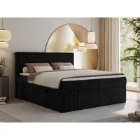 MKS MÖBEL Boxbett TILIANO (Boxspringbett - Set, packung, Gepolstertes Kopfteil, Topper T25, Polsterbett, T30-Schaum), Doppelbett, Multipocket-Matratzen, Zwei Bettkästen, Cord Bett