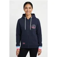 Zwillingsherz Sweatjacke Kapuze, Langarm, Stickerei am Rücken, Langarm, Reißverschluss