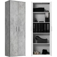 mokebo Mehrzweckschrank Der Lange (60x180 cm, mit 4 Einlegeböden) Made in Germany, Aktenschrank, Flurschrank, Schuhschrank in Grau