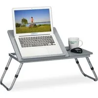 relaxdays Laptoptisch Grauer Laptoptisch höhenverstellbar