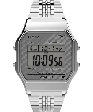 Timex T80 Unisex Silberne Uhr TW2R79300