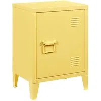 en.casa Nachtschrank (1-St) »Inari« mit Türgriff links Stahl 57 x 40 x 30 cm Gelb